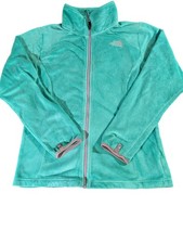 The North Face Jacket Girls XL 18 Teal Green Fleece Full Zip High Pile Osito
