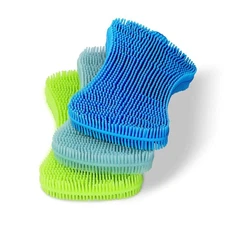 Geloo.Silicone Sponge Dish Brush, Double Sided Cleaning Brush for Dishes, Kit...