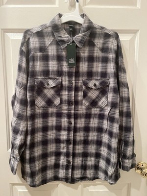 Men s Wild Fable Black Flannel Shirt Size Large NWT