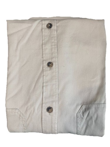 👕 Camisa tejida con botones manga corta beige Wrangler Pelican 2 bolsillos delanteros A1 - Imagen 3 de 3