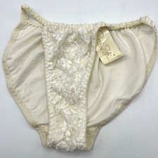 Vintage Rene Rofe Lace Satin Panties Size 7 Large High Cut Bikini NWT
