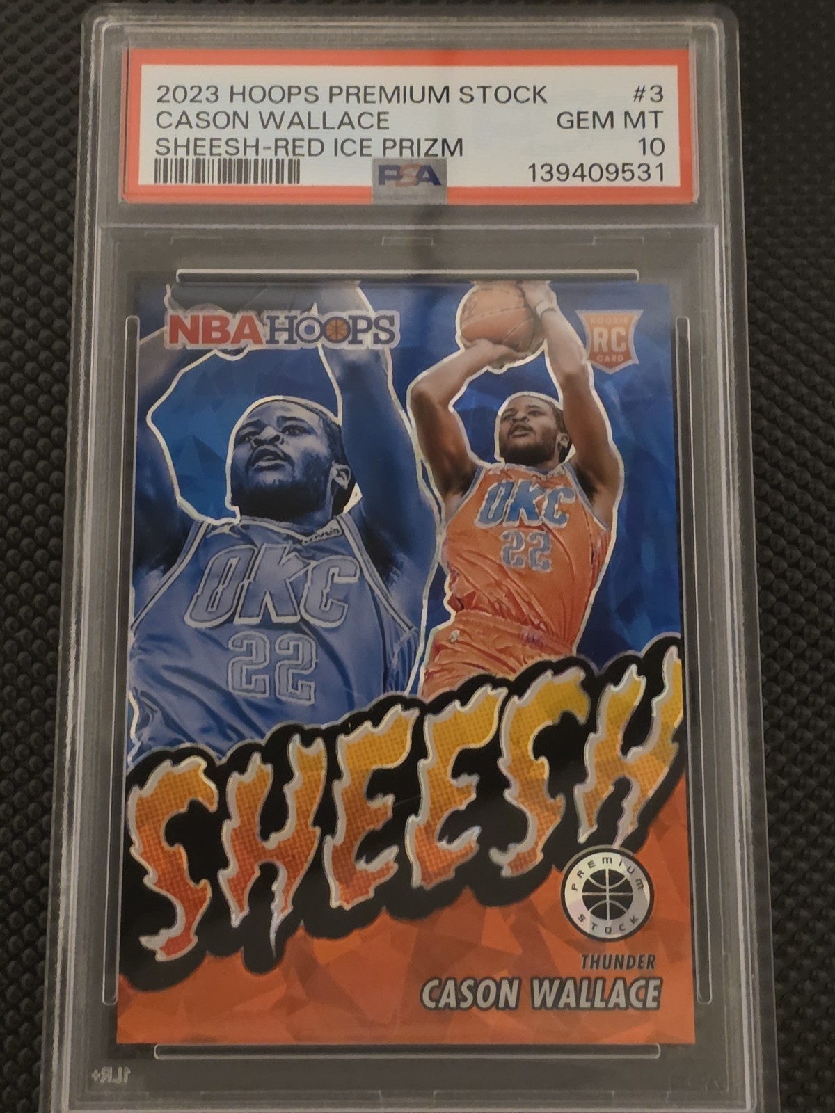 2023-24 Nba Hoops Premium Stock - Sheesh Cason Wallace #3 Red Disco Prizm /99