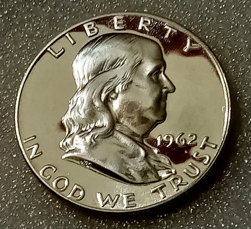 1962 Silver GEM PROOF Franklin Half Dollar 50¢