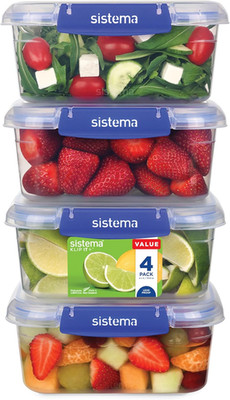 Sistema KLIP IT plus Frischhaltedosen-Set | 1 L | 4 Luftdichte Behälter | Auslau