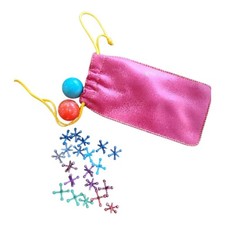 Vintage Jacks Game Set with Metal Jacks  Rubber Balls