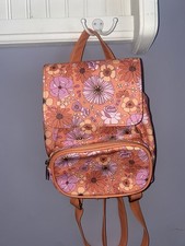 Wild Fable Floral Print Backpack Orange and Pink with Adjustable Strap