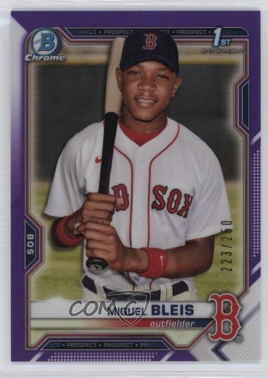 2021 Bowman Chrome Prospects Purple Refractor 223/250 Miguel Bleis #BCP-167