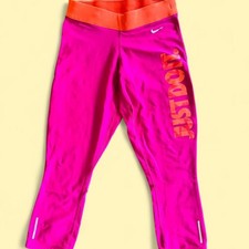 Nike Dri-Fit Pink & Orange Capri Leggings 'JUST DO IT.' Size XS #activewear