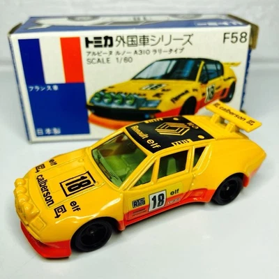 Tomica No.F58 Alpine Renault A310 Rally Type 1/60 Made in Japan Blue Box Rare - Image 1 of 4