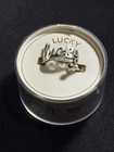 Vintage Alex and Ani Silver Tone That Reads "Lucky” Adjustable Ring