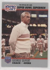 1990 Pro Set Super Bowl XXV Silver Anniversary Box Set George Seifert #131 0e7