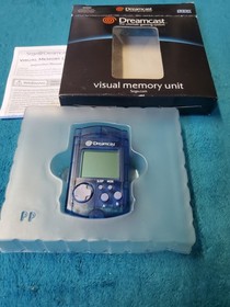 Sega Dreamcast - Visual Memory Unit / Blue Complete-NEW w/ Battery Insulator CIB
