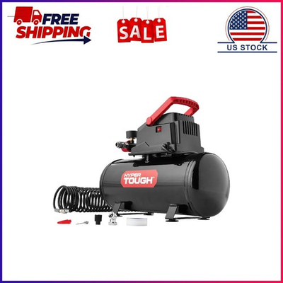 #ad Hyper Tough Black 100 PSI Oil free Portable Air Compressor 3 gal $66.06