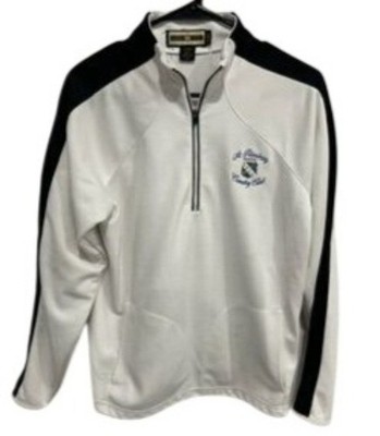 North End Medium White 1/4 Zip Pullover St Petersburg Country Club SPCC Preppy