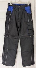 Lidl Mens Black Work Trousers 32W Cargo Combat Pants 2-in-1 Zip Off Shorts Multi