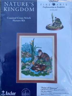 Nature's Kingdom Border Fine Arts Kreuzstich-Set Point of Interest Otters