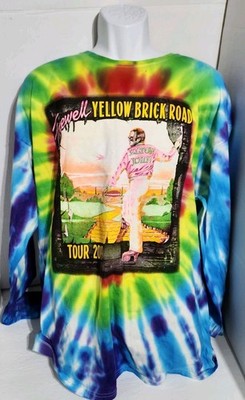 Elton John 2019 Tie Dye Farewell Yellow Brick Road Tour Shirt Size 2XL Rare