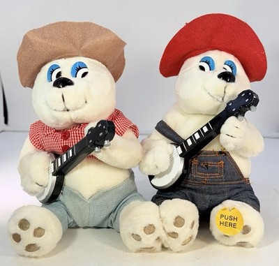Vintage Gemmy Interactive Dueling Banjo Bears Red & Buck Animated 2000 RARE Read
