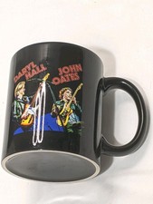Daryl Hall and John Oates Porcelain Coffee Mug Black Two Sided 1980s