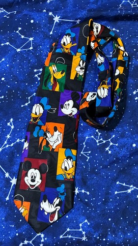 Vintage Disney Neck Tie MICKEY MOUSE GOOFY PLUTO DONALD DUCK - MICKEY UNLIMITED