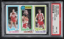 1980-81 Topps Rudy Tomjanovich Eddie Johnson Doug Collins PSA 8 HOF 0y8e