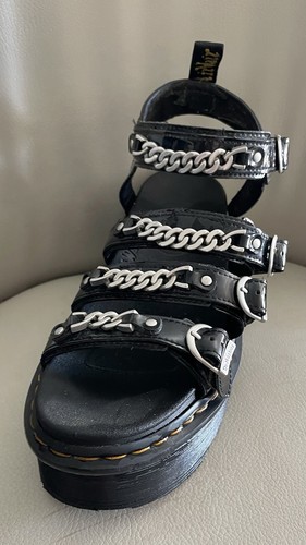 Dr Martens Blaire II Chain Chunky Y2K Platform Leather Sandals Wm- 11 US EU 43 - 第 3/10 張圖片
