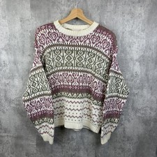 Vintage Womens Knitted Pink Sweater Size M