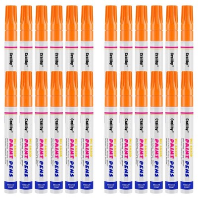Orange Paint Markers, 24 Pack Oil-Based Waterproof Quick Dry Permanent Paint ...