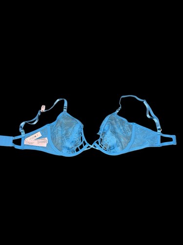 Victoria’s Secret Very Sexy Unlined Rose & Grommet Low-Cut Demi Capri Blue 34DD - Picture 5 of 7