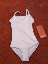 Mirella Purple Cami Leotard Holographic Floral Details Dance Ballet Movement NWT