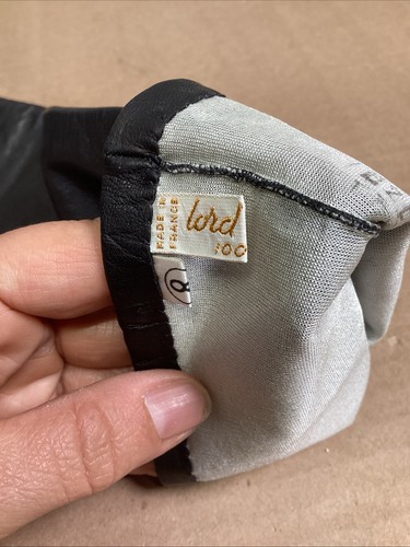 Lord & Taylor Vintage Silk Lined Long Black Leather Gloves Size 8 Made In France - Picture 11 of 13