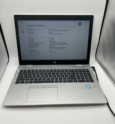 HP ProBook 650 G5 15.6'' Laptop i5-8265U 1.60GHz 8GB RAM Without Storage No Wi-Fi