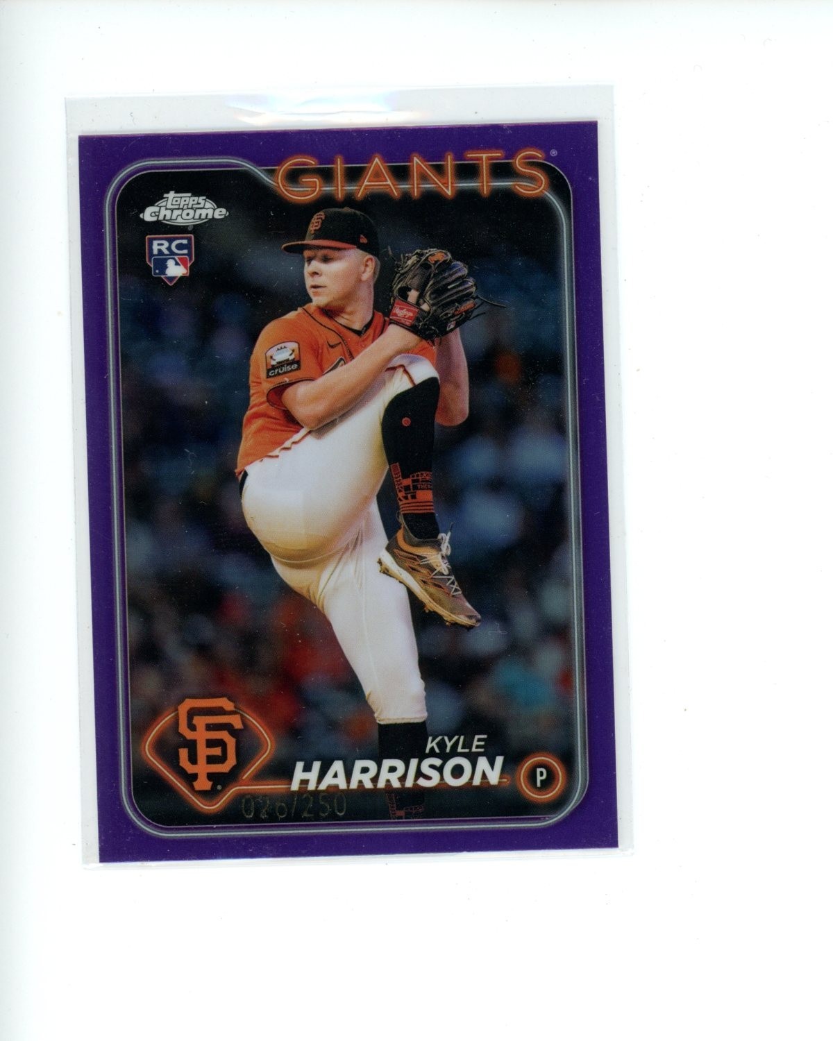 2024 Topps Chrome Purple Refractor #191 Kyle Harrison Rookie RC #d 26/250