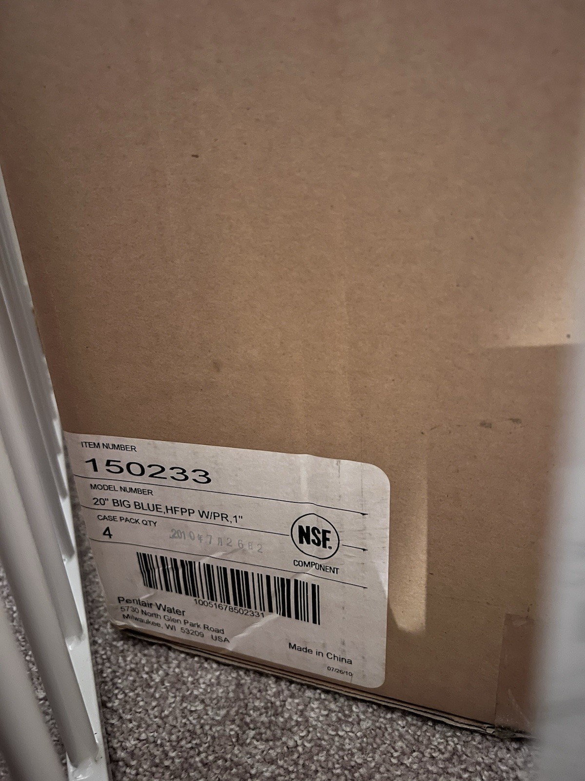 One Pentek 150233 20" Big Blue HFPP Filter Housing &ndash; 1&rdquo; NPT 90 PSI Max&ndash; Open Box