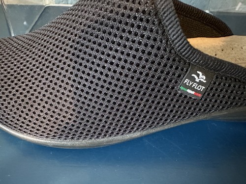 Fly Flot Mules Womens Size 41US 9 CharcoalMesh Slip On Wedge Comfort Shoes Italy - Picture 2 of 5
