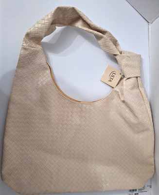 NWT Ulta Beauty Vegan Leather Woven Shoulder Bag Hobo with Knot Boho Going Out