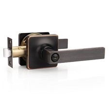 Oil Rubbed Bronze Square Lever Door Handles - Privacy Door levers for Bedroom...