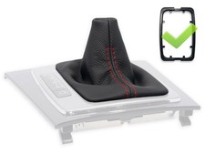 SCHALTMANSCHETTE FUR MERCEDES C207 automatik SCHALTSACK LEDER NAHT ROT + RAHMEN