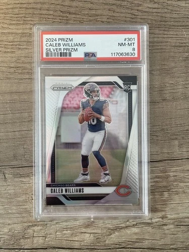 2024 PANINI PRIZM SILVER PRIZM #301 CALEB WILLIAMS PSA 8 BEARS SP