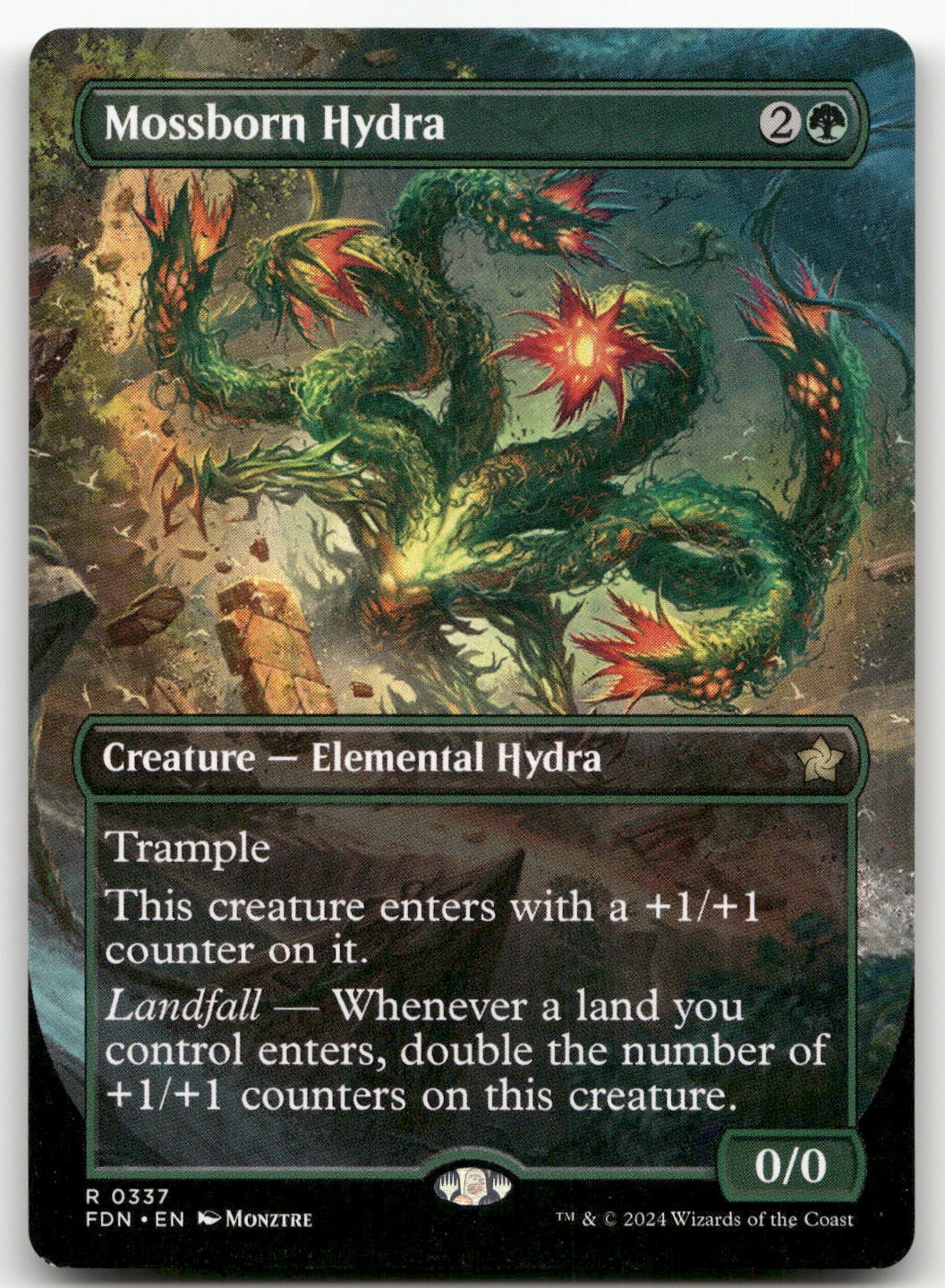 Mossborn Hydra (Borderless) #337 (NM) Foundations FDN Magic MTG