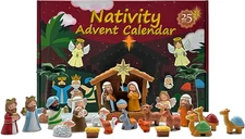 Nativity Set Advent Calendar 2025, for Kids Christmas Countdown Calendars with 2