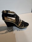 Madeline Black High Wedge Heel Sandals Size 7.5 M — photo 3