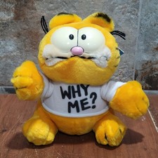 Vintage Dakin Garfield Plush Toy WHY ME White T Shirt 1981