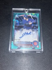 2025 Bowman Draft Josiah Hartshorn Chrome Auto Aqua Lava Refractor 1st #/199