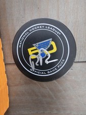 Signed St. Louis Blues legend Rob Ramage 50th anniversary Puck