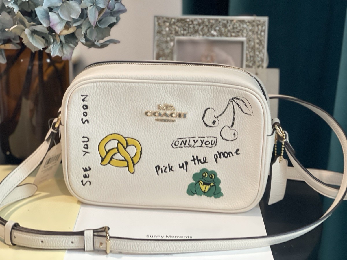 NWT Coach CAT02 Jamie Camera Bag With Sketch Print Pebble Leather