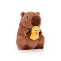 Capybara Mit Ente Hellbraun PlüSch 25Cm Wasserschwein Merch Plush Toy Stofftier