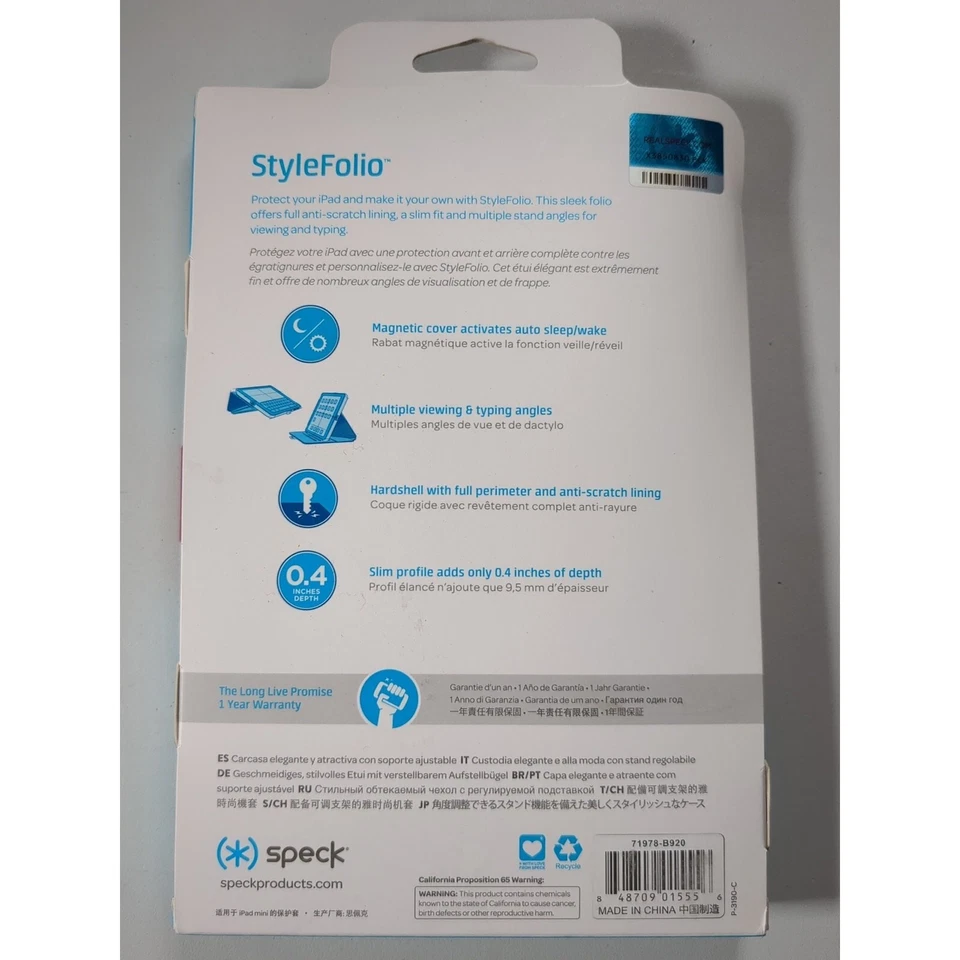 Speck Products StyleFolio Case for iPad Mini/2/3 Fuchsia Pink Nickel Grey New - Image 2 of 4