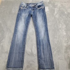 Womans Miss Me Straight Leg Jeans Size 27 JE8041TN Embellished ,embroidered