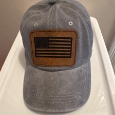 Mens Gray Adjustable Baseball Cap One Size wi...